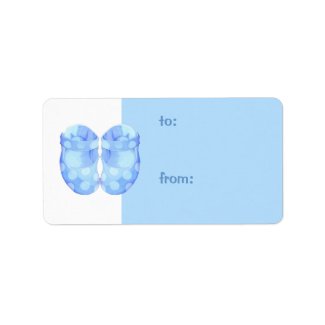 Baby Boy Booties Gift Tag label