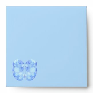 Baby Boy Booties Invitation Envelope envelope