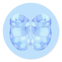 Baby Boy Booties Round Sticker stickers