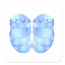 Baby Boy Booties Square Sticker stickers