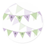 Baby Boy Bunting Banner Cupcake Topper Label Sticker