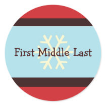 Baby Boy Christmas Birth Announcement Stickers