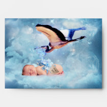 Baby boy congratulations or invite envelope envelopes