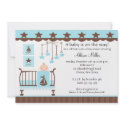 Baby Boy Crib Baby Shower Invitation