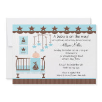 Baby Boy Crib Baby Shower Invitation by celebrateitinvites Baby Boy Crib Baby Shower Invitation