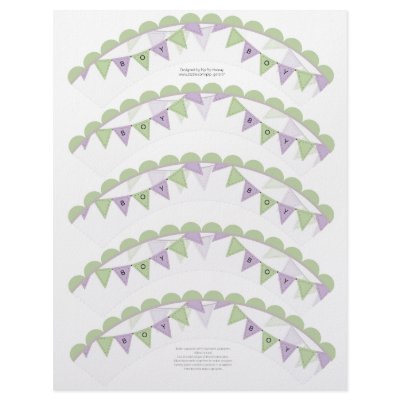 Baby Boy Cupcake Wrappers Printable Template Personalized Letterhead by Pip_Gerard