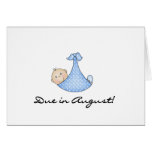 Baby Boy Due in August Cards