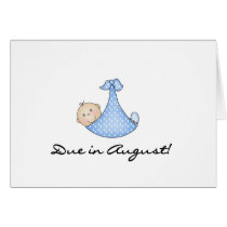 Baby Boy Due in August Cards