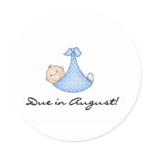 Baby Boy Due in August Sticker