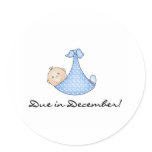 Baby Boy Due in December Stickers