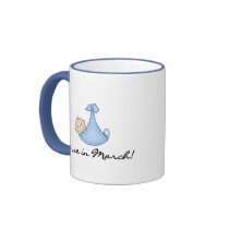 Baby Boy Due in March mugs