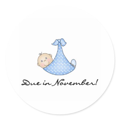 Baby Boy Due in November Sticker by maternity