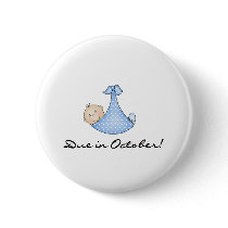 Baby Boy Due in October buttons
