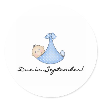 Baby Boy  Due in September Sticker by maternity