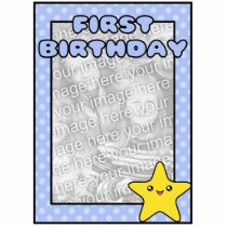 Baby Boy First Birthday Photo Template photo sculptures