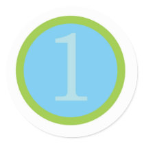 Baby Boy First Brithday Round Sticker