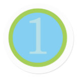 Baby Boy First Brithday Round Sticker