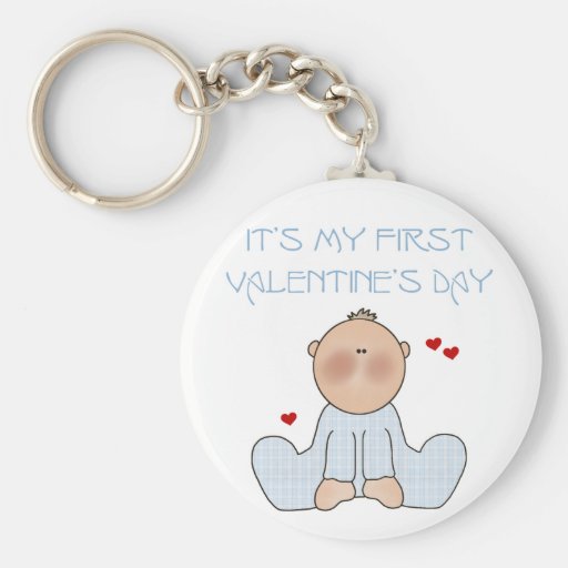 Baby Boy First Valentine's Day Keychains
