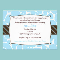 Baby Boy Giraffe shower invitation invitations