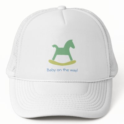 Baby Boy Green and Yellow Rocking Horse Cap Hat by SayItNow