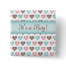 Baby Boy Hearts Button