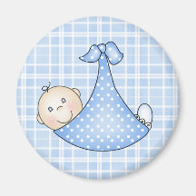 Baby Boy in Blanket   Fridge Magnet