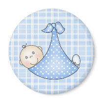 Baby Boy in Blanket magnets by new_baby Baby Boy in Blanket magnets