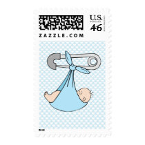 Baby Boy in Blanket Postage Stamp