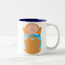 Baby Boy in Cradle mugs