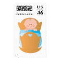 Baby Boy in Cradle postage by Maria_K_Bell Baby Boy in Cradle postage