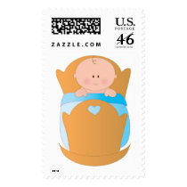 Baby Boy in Cradle Stamp