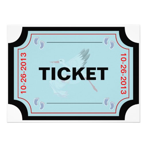 Baby Boy Invitation Admit One Customized