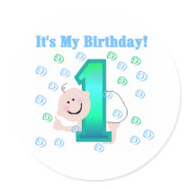 Baby Boy It's My 1st Birthday stickers