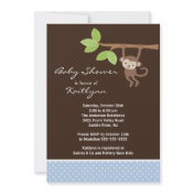 Baby Boy Monkey Safari Baby Shower Invitation