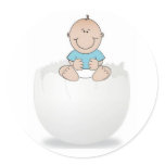 Baby Boy on Egg Sticker