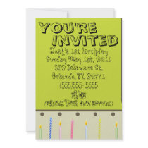 baby boy or girl birthday card invitaion personalized invites