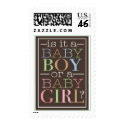 Baby Boy or Girl Modern Brown Blue Pink Postage
