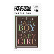 Baby Boy or Girl Modern Brown Blue Pink Postage