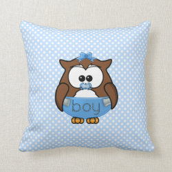 baby boy owl throw pillows