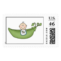 Baby Boy Pea in the Pod Postage Stamp