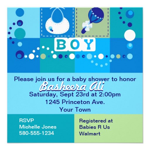 Baby Boy Personalized Invitations