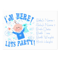 Baby Boy Photo Personalized Announcement Card profile cards by jamiecreates1 Baby Boy Photo Personalized Announcement Card profile cards