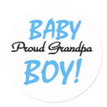 Baby Boy Proud Grandpa Sticker
