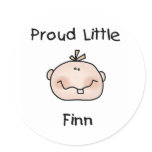 Baby Boy Proud Little Finn Round Sticker