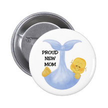 Baby Boy Proud Mom Pinback Buttons