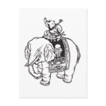 Baby Boy Riding Elephant Good Luck Charm Postcards