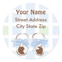 Baby Boy Shoe Address Label stickers