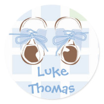 Baby Boy Shoe Gift Label Sticker