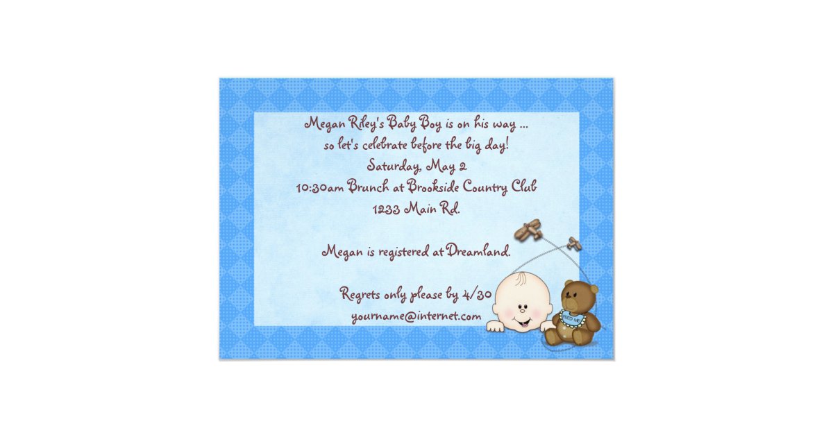 Baby Boy Shower Card Zazzle
