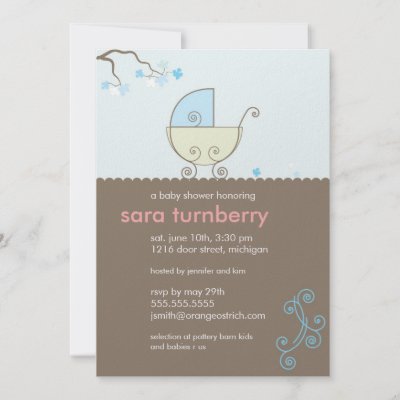 Cheap Baby Shower Invitations   on Mother Of A Baby Boy With This Cute Carriage Baby Shower Invitation